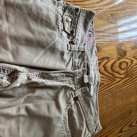 True Religion Tan Relaxed Jeans. Perfect condition. They cost 200.00 - Picture 9 of 12